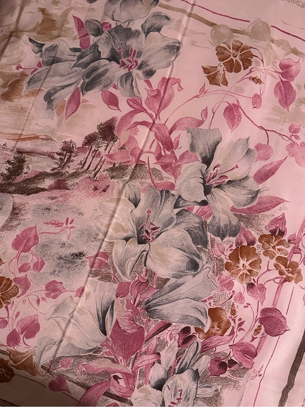 Christian Dior Pink Floral Square Scarf - Picture 5 of 11